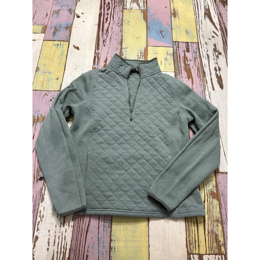 Eddie Bauer Quarter Zip Womens Jacket Size Small Green